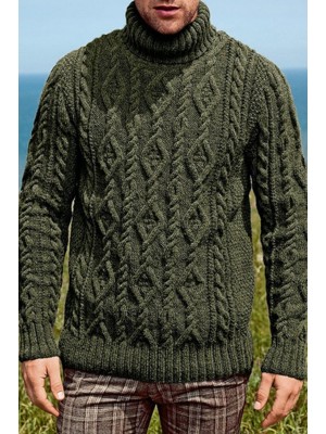 Men's High Collar Needle Sweater