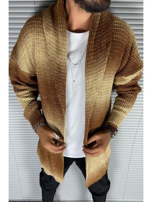 Men's Long-sleeved Knit Sweater Cardigan Leisure Trench Caedigan