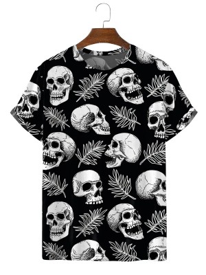 Men's Black Skull Resort Short Sleeve T-Shirt