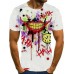 Casual O Neck Cartoon Print White Men T-shirt